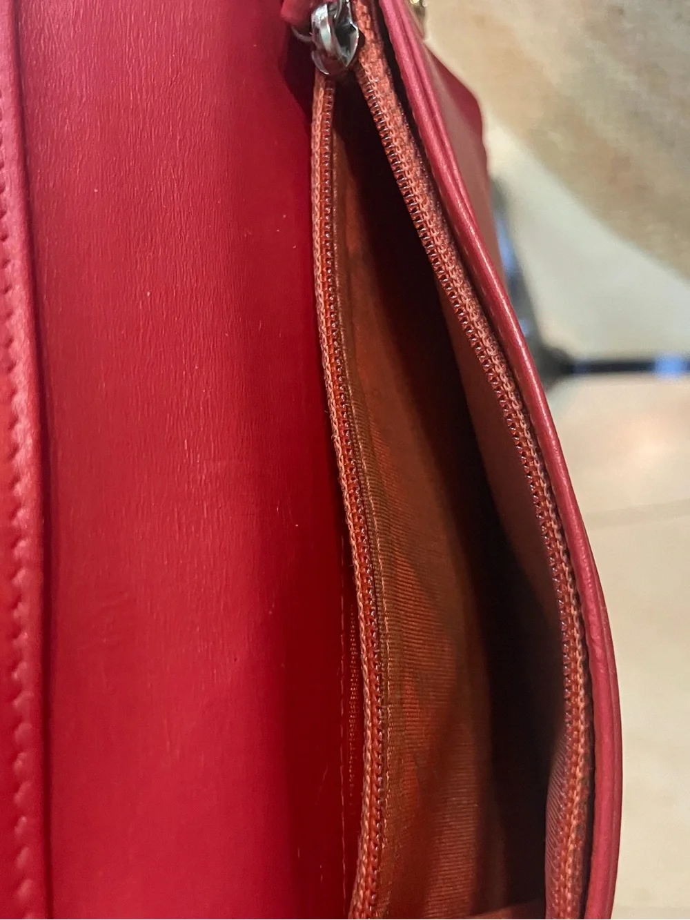 Authentic CHANEL Red Wallet-on-chain